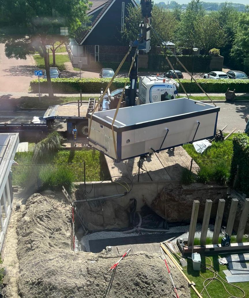 Container Zwembad plaatsing