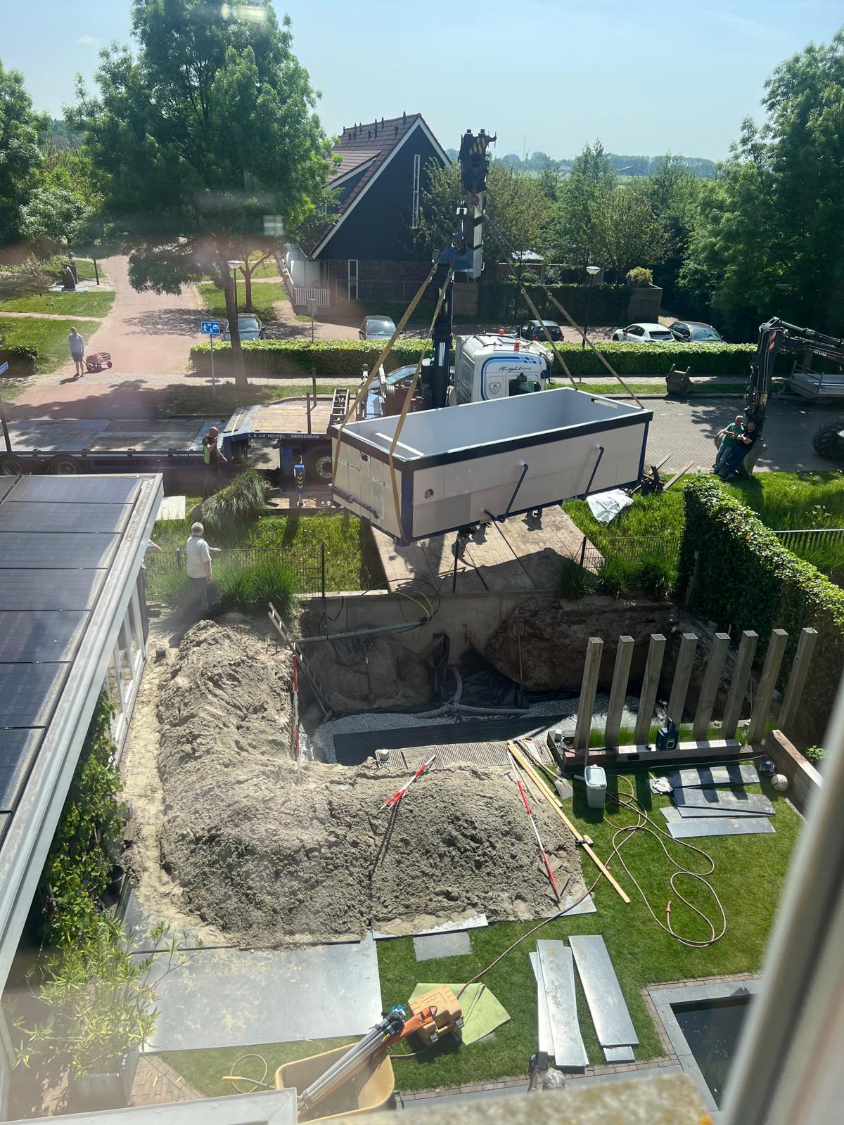 Container Zwembad plaatsing